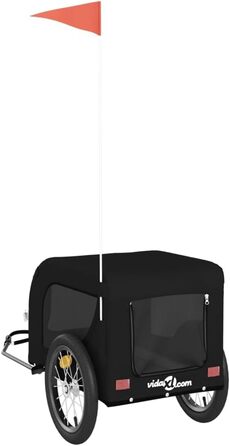 Причіп для велосипеда, переноска для собак, чорний, Oxford-тканина та метал, 94003