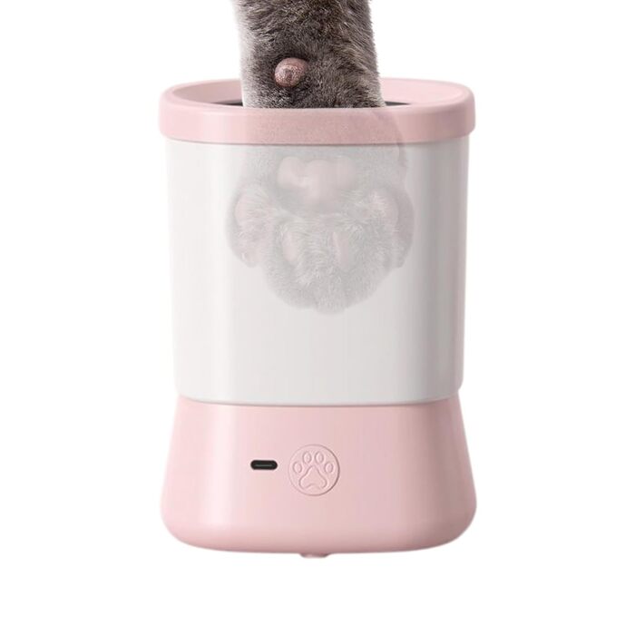 Очисник лап для собак - портативна щітка для лап, 2 швидкості, водонепроникний, ідеальний для миття лап та прогулянок (Рожевий)