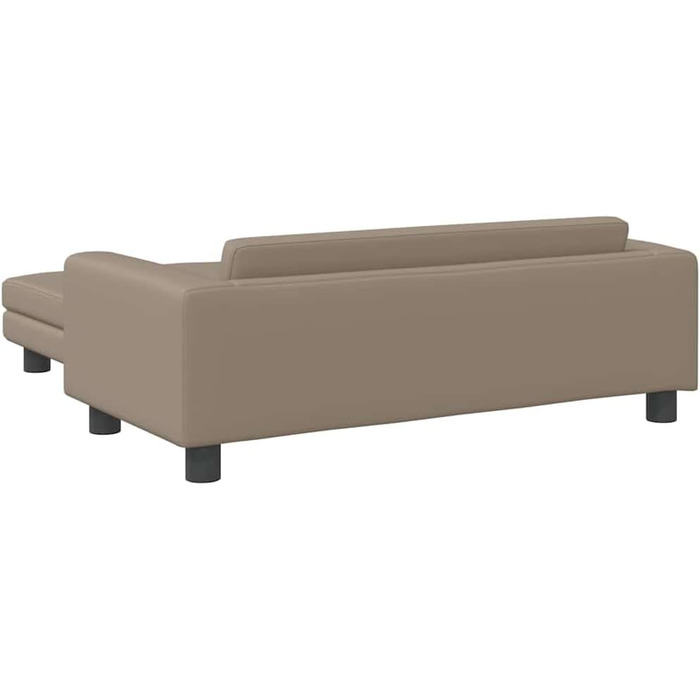 Ляжка для собак, м'який лежак з розширеним спальним місцем, диван-софа для маленьких собак, котів, штучна шкіра (капучино)