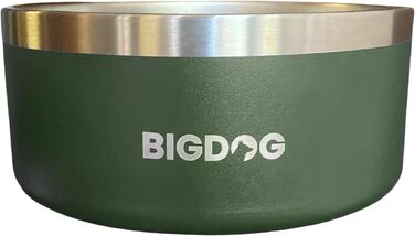 BigDog миски для великих собак з нержавіючої сталі, не проливають, для корму і води, армійсько-зелені, 2,8 кг