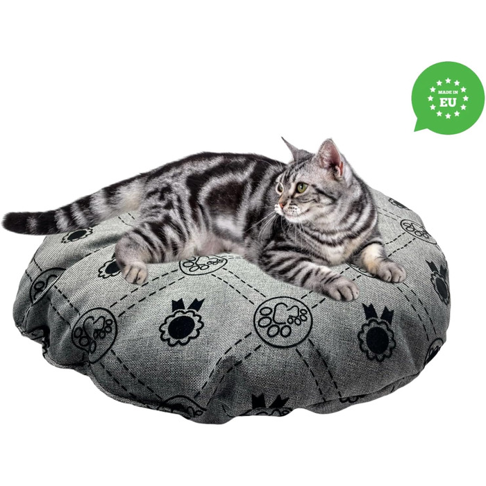 М'який лежак для собак та котів, круглий, діаметр 60 см, коричневий колір. Лежанка для собак, котячий лежак, килимок для котів, матрац для собак або котів. Можливість прання. Ідеально підходить для переносних кліток або лежанок для тварин. Діаметр 60 см (