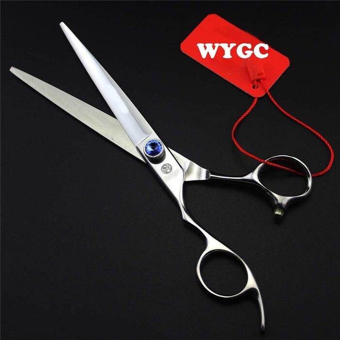 Професійна ліворука ножиці для стрижки собак, 8.0 дюймів, 440C сталь, прямі та розріджуючі леза, для перукарів та дому