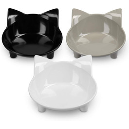Набір мисок для котів Navaris (3 шт.) - антиковзаючі, 210 мл, для води та корму, миється в посудомийній машині