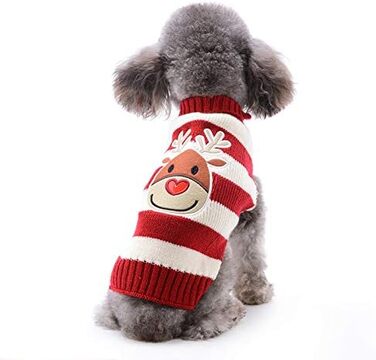 Пуловер для собак на Різдво: теплий в'язаний пуловер-роллінґ з орнаментом для цуценят та дорослих собак, розмір XXL. Ідеальний подарунок для вашого улюбленця!
