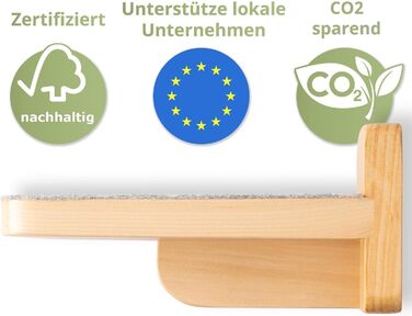 WOOWOOD® Стіна для лазіння котів XL, набір 3 сходинок, дерев'яна кішкова драбина на стіну, котячий комплекс для лазіння