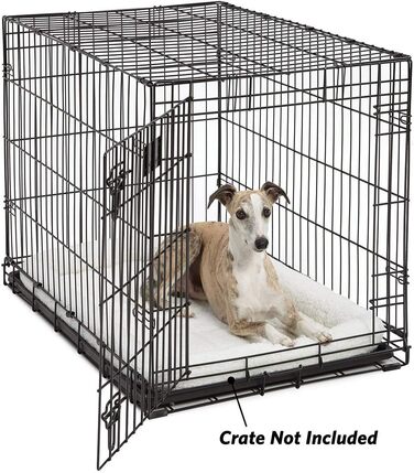 MidWest Homes for Pets QuietTime: Лежанка для собак з м'яким бортиком з флісу, 85 x 57 x 8 см, для переносок 91 см, середніх та великих порід