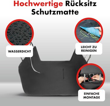 Захист для багажника WALSER Cäsar: килимок з боковим захистом, універсальний, для собак, чорний (захист заднього сидіння)