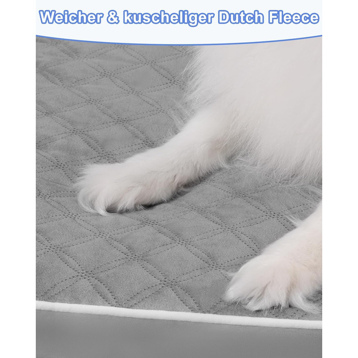 Ортопедичне ліжко для собак KSIIA, 58x43x7 см, сіре - зручне та миється, знімний матрац