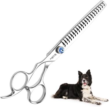 Професійна ножиця для грумінгу собак та котів, 7 дюймів, японська сталь VG10, 18 зубів, безпечна, безшумна, для тонкого стриження