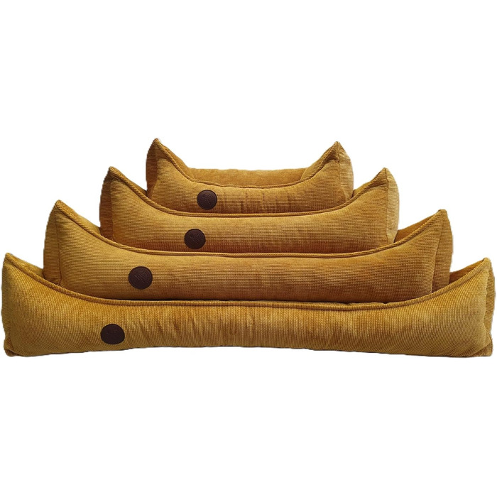 Ортопедичне ліжко для собак, сумісне з великими, середніми та маленькими породами, жовто-гірчичний колір, XL (120/80/19 см)