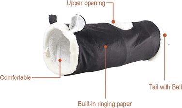 Туннель для котів DHGTEP складний, іграшка-труба для кошенят, з віконцем, бежевий