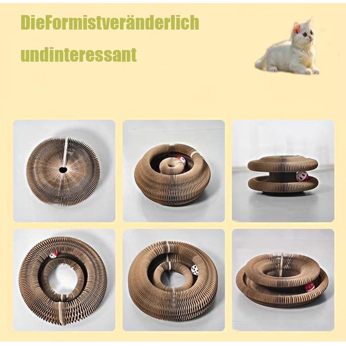 Котячий когтетоп складний, портативний, з інтерактивною м'ячиком для зняття стресу у котів