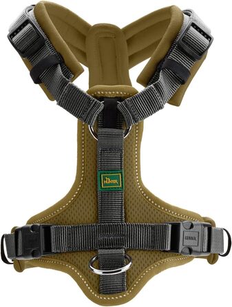 Нашийник для собак HUNTER Hundegeschirr Maldon UP, оливковий/сірий, S-M: м'який, комфортний, з 3M Scotchlite, регулюється