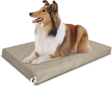 Ортопедична подушка для собак середніх порід - коричнева, з антиковзаючою основою, з штучної шкіри, миється, розмір 99 x 63 x 7 см
