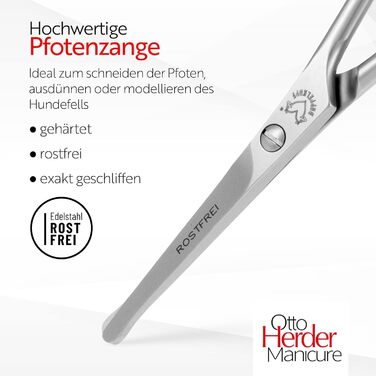 Ножиці Otto Herder для стрижки подушечок лап собак, нержавіюча сталь, 10 см