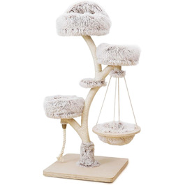 Кігтеточка для котів Fudajo Designer у вигляді дерева, 130 см, з плюшем та сизалем, з гамаком, для лазіння та відпочинку