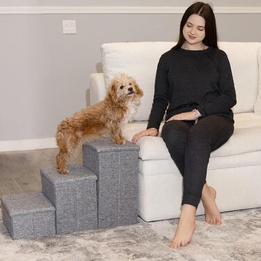 Сходи для собак TIDY NICHES з місцем для зберігання, складні, регульовані, для маленьких собак і цуценят, для ліжка, дивану, легкі, портативні, для дому