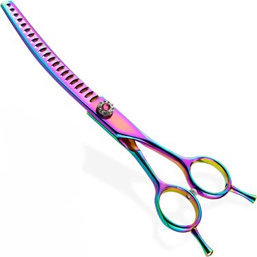 Вигнуті ножиці для грумінгу собак, 7 дюймів, портативні, легкі, кольорові, для домашнього використання (також підходять для котів)