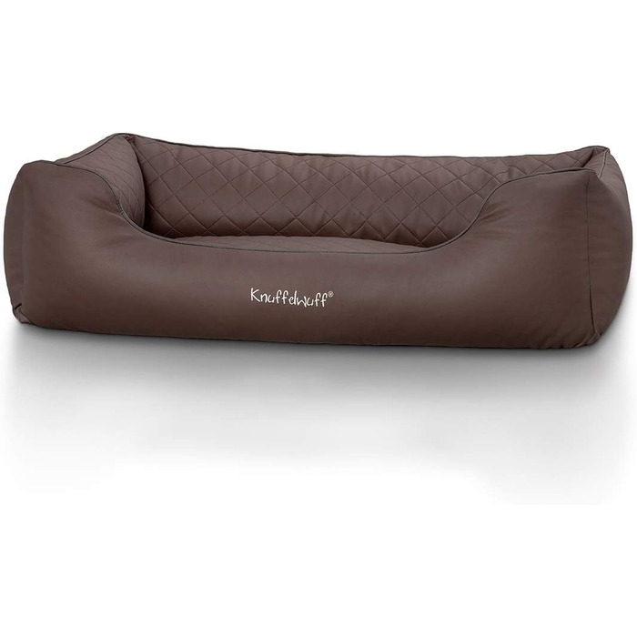 Крісло-ліжко для собак Knuffelwuff Milan, XL, коричневе, 105 x 75 см, з штучної шкіри, миється