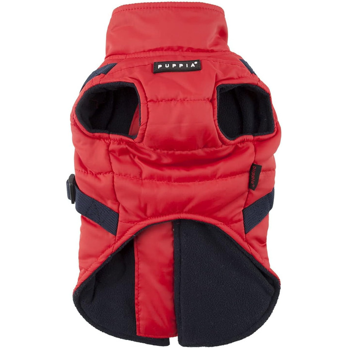 Водонепроникний теплий зимовий одяг для собак Пуппія - червоний, розмір M, з нашийником