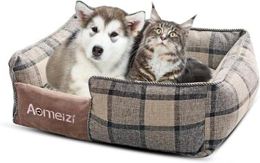 Ортопедичне ліжко для собак PETCUTE, середнього та великого розміру, знімний та пральний чохол, неслизьке дно, м'яке диван-ліжко, сірий колір, M, класичний сірий