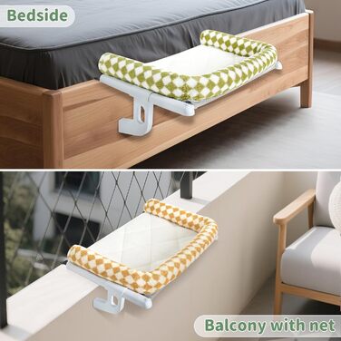 Крісло-гамак для котів Sunhoo на підвіконня, стійка, до 18 кг, зелений, 61x38 см