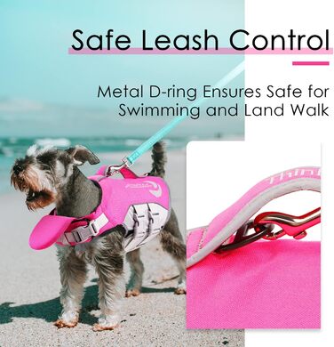 Жилет рятувальний для собак ThinkPet, рожевий, розмір M