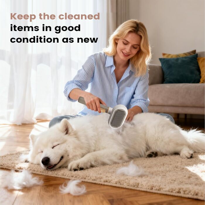 Щітка для собак з 3 головками, для догляду за шерстю, масажу та очищення, підходить для короткої та довгої підшерстки, котів та собак