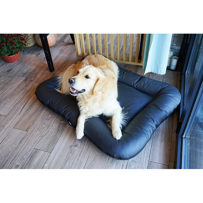 Крісло-ліжко для собак середніх порід Ella від 4L Textil: водостійке, з штучної шкіри, 90x70 см, графіт