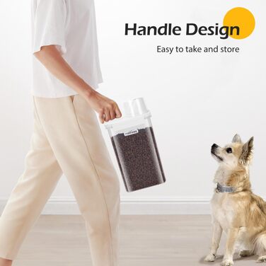 Контейнер для корму для тварин Nobleza, 2.5L, відро для корму для собак та котів з мірним стаканчиком