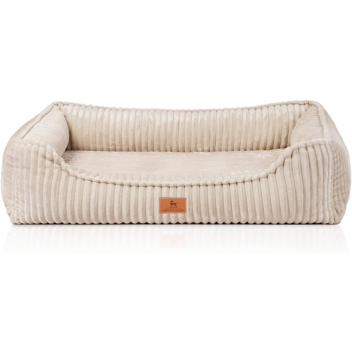 Ортопедичне собаче ліжко Knuffelwuff Sedona M-L 85x63 см з широкого корду | Знімний, пральний чохол | Для собак великих, середніх та маленьких порід