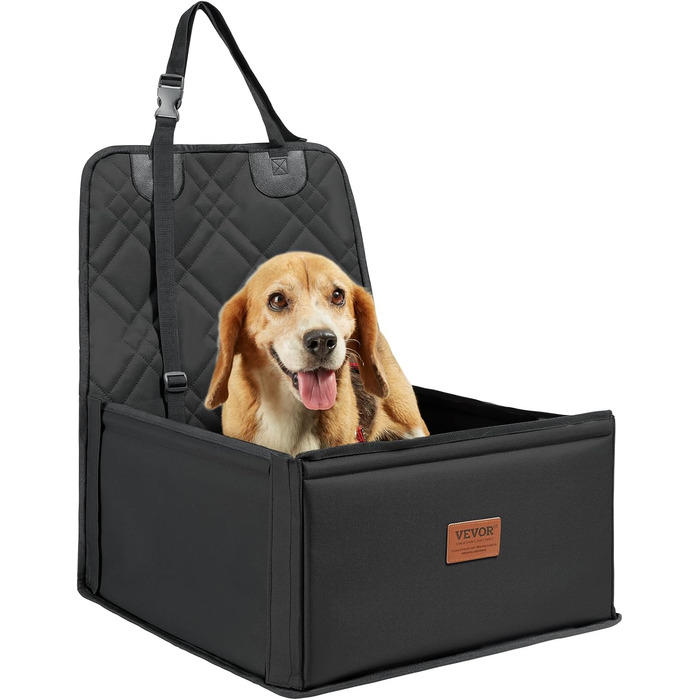 Автокрісло для собак VEVOR: підняття, безпечна мотузка, бавовняна підкладка, до 12 кг (Чорний)