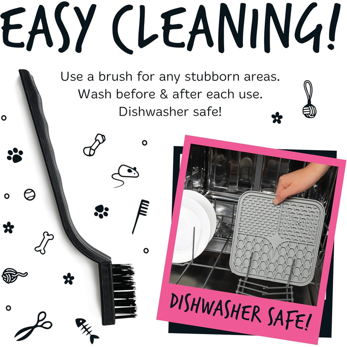 Килимки для собак та котів Bugalugs Licky Mats - 2 шт., чорний/сірий, харчовий BPA-free, зменшує стрес