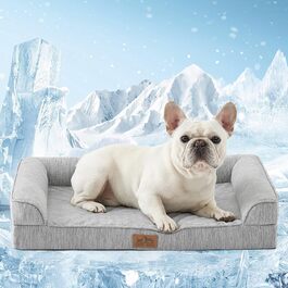 Ортопедичне ліжко для собак COZY KISS, велике та зручне, з піною у формі яйця, знімний чохол та водовідштовхувальна внутрішня підкладка (XL, 107x76x18cm, M, 76x51x15cm)