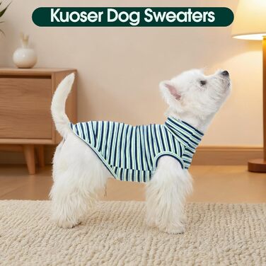 Пуловер для собак Kuoser, 2 шт., XS, флісова жилетка, теплий одяг для маленьких собак, темно-синій та смугастий, XS