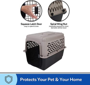 Переноска для собак Beeztees Varikennel №3, 81x57x60 см, бежево-чорна