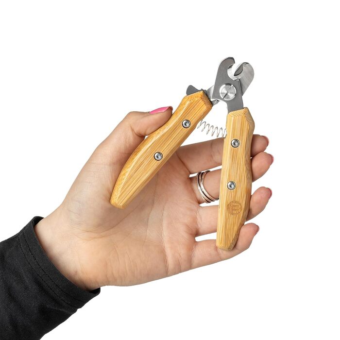 Ножиці для грумінгу собак та котів Mikki бамбукові з безпечним стопором, мікрозубчасті