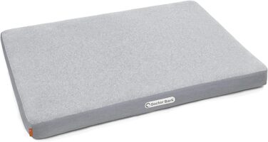 Ортопедичний лежак для собак Doctor Bark з флісовою поверхнею, великий розмір (L - 100x70 см), світло-сірий