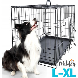 Клітка для великих собак Oh!dog зі сталі з порошковим покриттям, 56 x 90 x 63 см