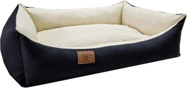 Крісло-ліжко для собак та котів Odol-Plu, 90 x 60 см, водонепроникне, чорно-бежеве