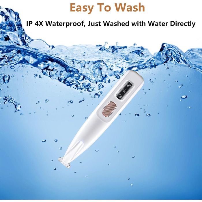 Триммер для догляду за лапами собак та котів з LED-підсвічуванням, USB-C, тихий, водонепроникний