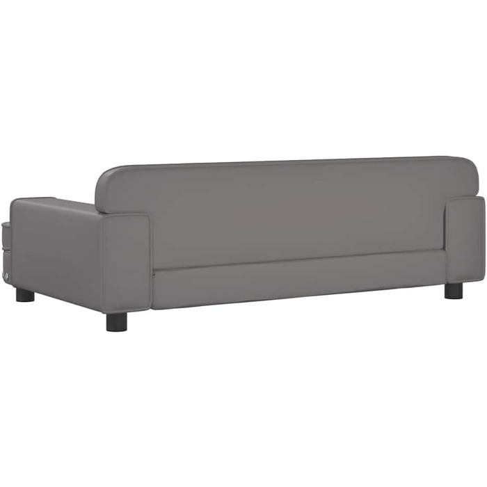 Крісло-ліжко для собак та котів з екошкіри, 90x53x30 см, сіре