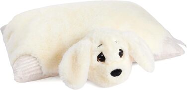 М'яка іграшка-подушка BRUBAKER для дітей - собака 2 в 1, 40 x 30 см. Зручна подушка-собака з кріпленням на липучці, іграшка-собака з тканини, білий колір.
