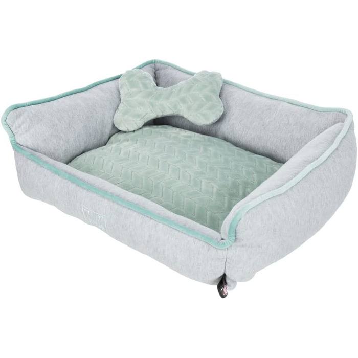 Ліжко для собак TRIXIE Junior 50x40 см сірий/м'ятний - м'яке міні-ліжко для цуценят, кошик для маленьких собак, з неслизьким покриттям