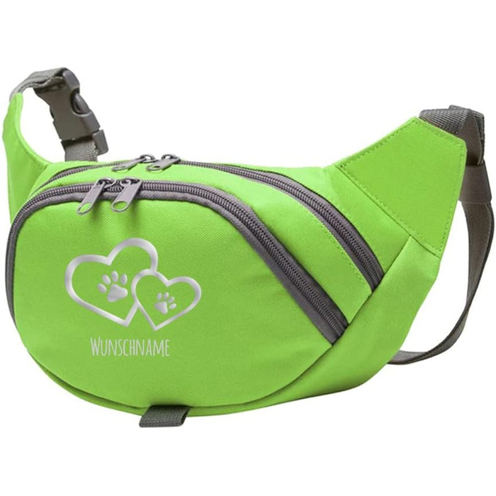 Персоналізована сумка для ласощів для собак з іменами та декором | Сумка для тренувань собак (Зелений/Блакитний)