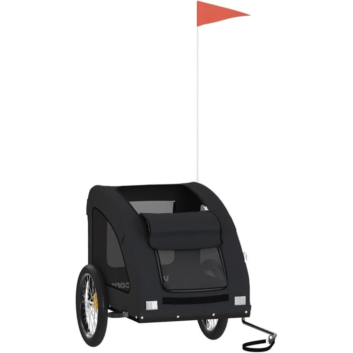 Причіп для велосипеда, переноска для собак, чорний, Oxford-тканина та метал, 93968