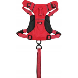 Шлейка для собак (розмір L), червона, з інтегрованою ручкою-поводцем + ласощі з лосося