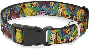 Нашийник для собак Scooby-Doo з пластиковою застібкою, малюнок Шеггі та Скубі, батик, мультиколір, 22,9-38,1 см, ширина 2,5 см