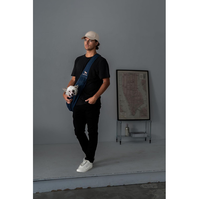 Трансформер для собак Noah & Paw до 5 кг: сумка-переноска з регульованим ремінцем та м'яким хутром, подвійний захист, преміум денім