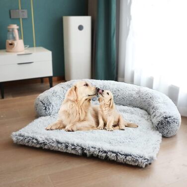 М'яка ковдра-підстилка для собак та котів, велика, сіра. Підходить для собак, котів, софітів та вольєрів. Легко прати.